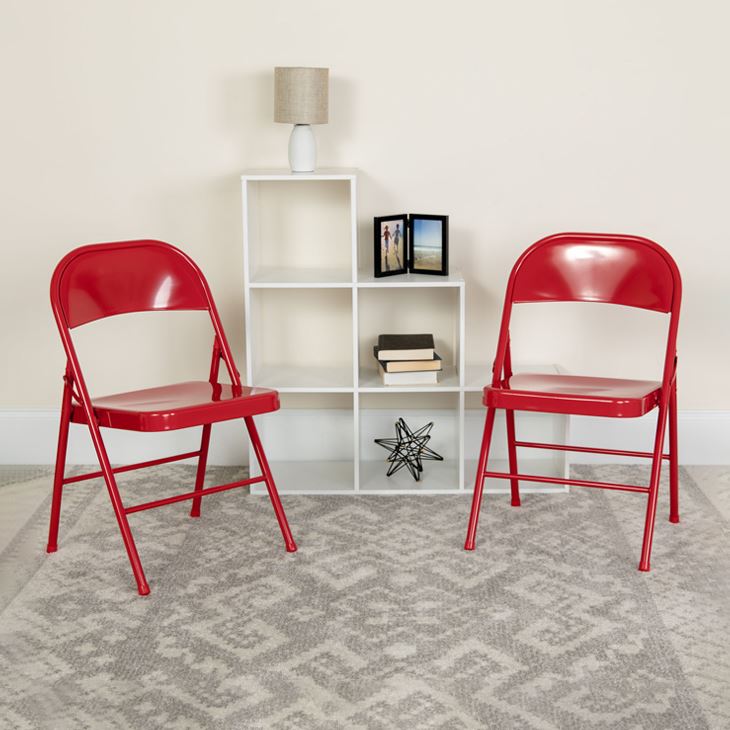 Chaise pliante en métal complète